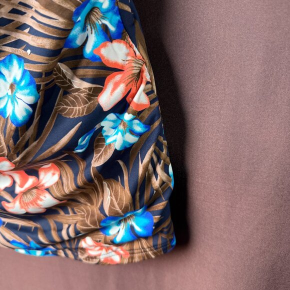 Lands' End Women's 14-22W, 14 LONG Wrap Underwire Tankini Swimsuit Top Deep Sea - Picture 7 of 13